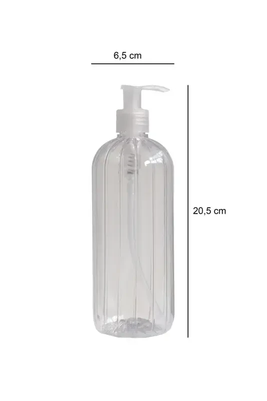 3-in-1 Shampoo Shower Gel Conditioner Labeled Plastic Bottle Bathroom Set Transparent Soap Dispenser 500 ml-TRANSPARENT - 5