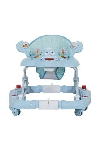 3 Level Musical Carousel Feeding Tray Baby Walker with Rattle Toy - TURQUOISE - 4