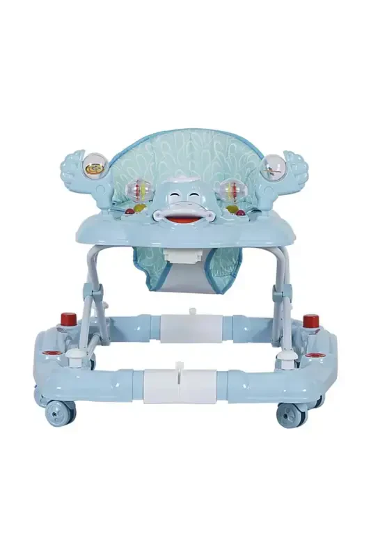3 Level Musical Carousel Feeding Tray Baby Walker with Rattle Toy - TURQUOISE - 4