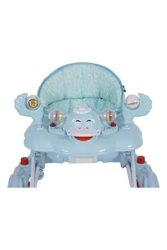 3 Level Musical Carousel Feeding Tray Baby Walker with Rattle Toy - TURQUOISE - 5