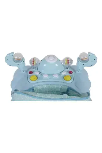 3 Level Musical Carousel Feeding Tray Baby Walker with Rattle Toy - TURQUOISE - 6