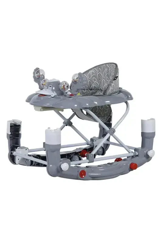 3-Level Musical Carousel Walker with Feeding Tray, Rattle Toy Walker - GRAY - TURHAN BEBE