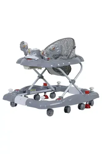 3-Level Musical Carousel Walker with Feeding Tray, Rattle Toy Walker - GRAY - TURHAN BEBE (1)
