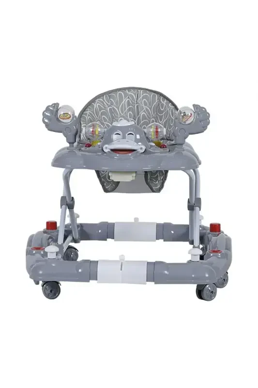 3-Level Musical Carousel Walker with Feeding Tray, Rattle Toy Walker - GRAY - 4