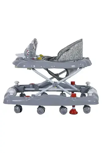 3-Level Musical Carousel Walker with Feeding Tray, Rattle Toy Walker - GRAY - 5