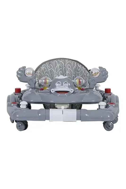 3-Level Musical Carousel Walker with Feeding Tray, Rattle Toy Walker - GRAY - 6