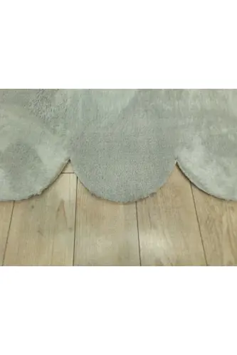 3 'Lİ Set Kaymas Taban Banyo Paspası Halısı 50x50 Yuvarlak Papatya 50x60 LAZER-60x100 LAZER-Açık Gri - 2