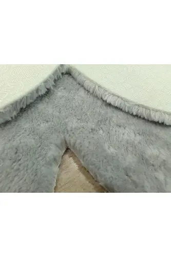 3 'Lİ Set Kaymas Taban Banyo Paspası Halısı 50x50 Yuvarlak Papatya 50x60 LAZER-60x100 LAZER-Açık Gri - 4