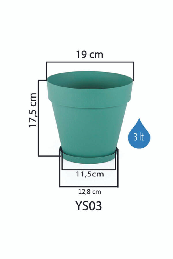 3 Liter 19cm Diameter 17.5cm Height Matte Cracked White Decorative Plastic Flower Pot Yalı No3 White - 2