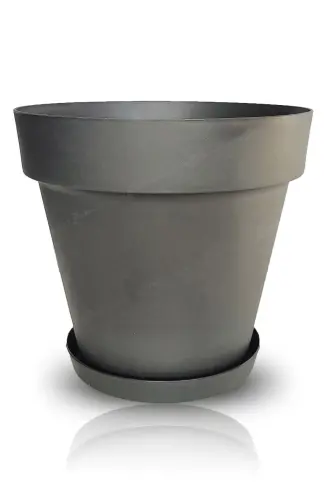 3 Litr Ø19x17,5 sm Mat Antrasit Kulrang Rangli Likopchali Grilga ega Dekorativ Plastik Gultuvak Yalı No3 - 3Lt Antrasit - TOXA (1)