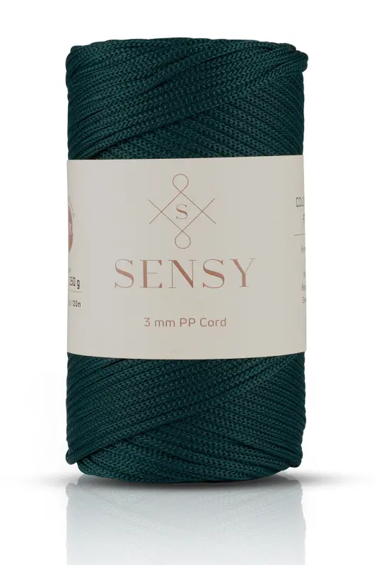 3 Mm - 250 gr Polyester Macrame Yarn Green 120 M Polyester Macrame Yarn Placemat Yarn and Bag Yarn-Green - 1