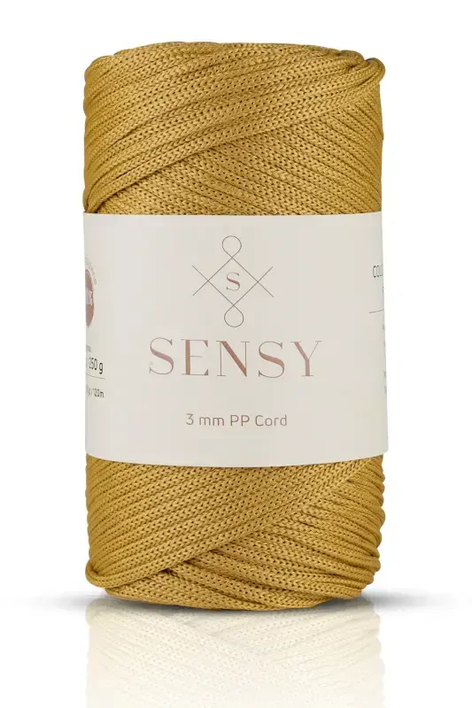 3 Mm - 250 gr Polyester Macrame Yarn Mustard 120 M Polyester Macrame Yarn Placemat Yarn And Bag Yarn-Mustard - 1