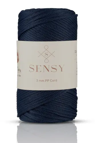 3 Mm - 250 gr Polyester Macrame Yarn Navy Blue 120 M Polyester Macrame Yarn Placemat Yarn and Bag Yarn-Navy Blue - 1