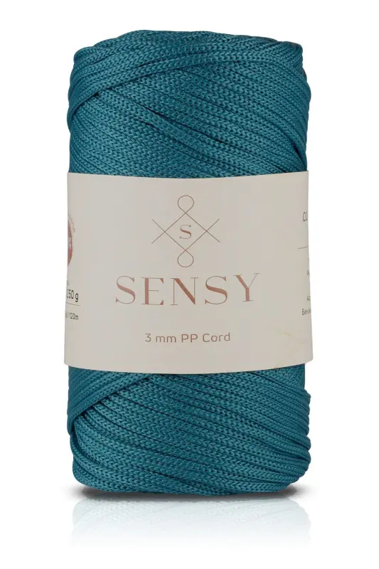 3 Mm - 250 gr Polyester Macrame Yarn Petrol Blue 120 M Polyester Macrame Yarn Placemat Yarn and Bag Yarn-Petrol Blue - SENSY
