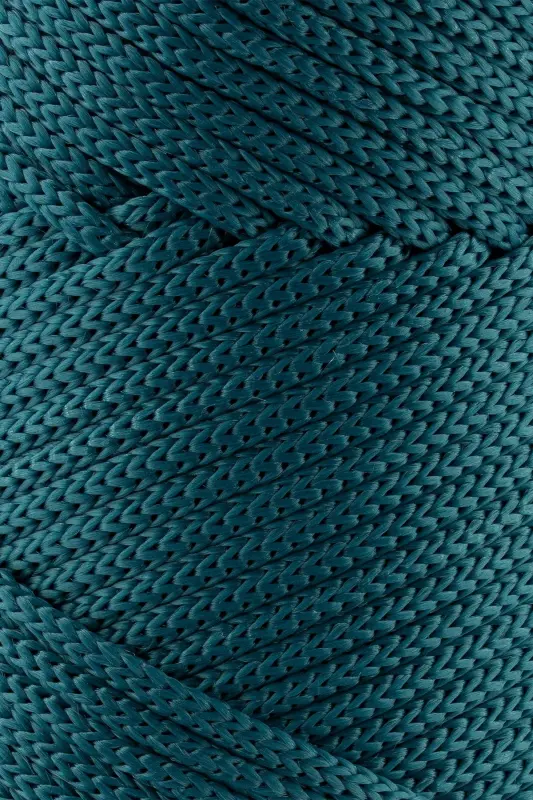 3 Mm - 250 gr Polyester Macrame Yarn Petrol Blue 120 M Polyester Macrame Yarn Placemat Yarn and Bag Yarn-Petrol Blue - 2