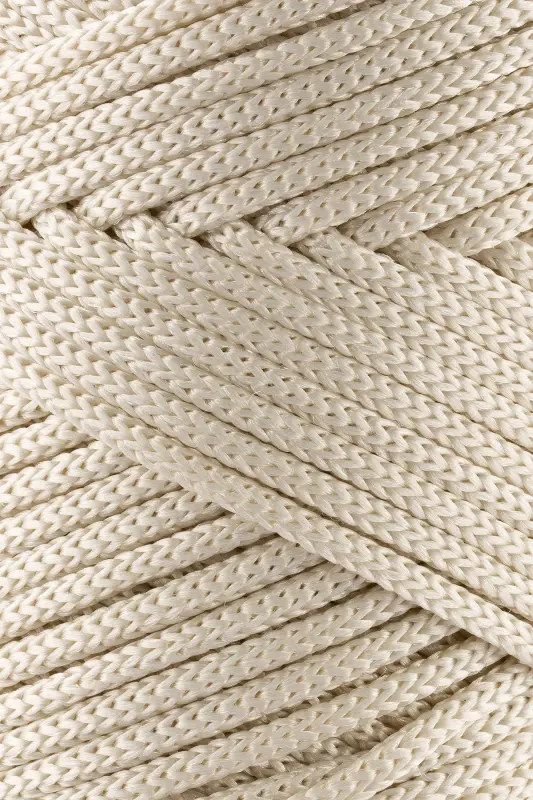 3 Mm - 250 gr Polyester Makrome Ipi Ekru 120 M Polyester Makrome Ip Supla Ip Ve Çanta Ipliği-Ekru - 2