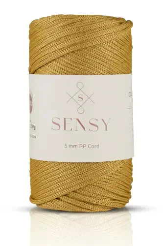 3 Mm - 250 gr Polyester Makrome Ipi Hardal 120 M Polyester Makrome Ip Supla Ip Ve Çanta Ipliği-Hardal - 1