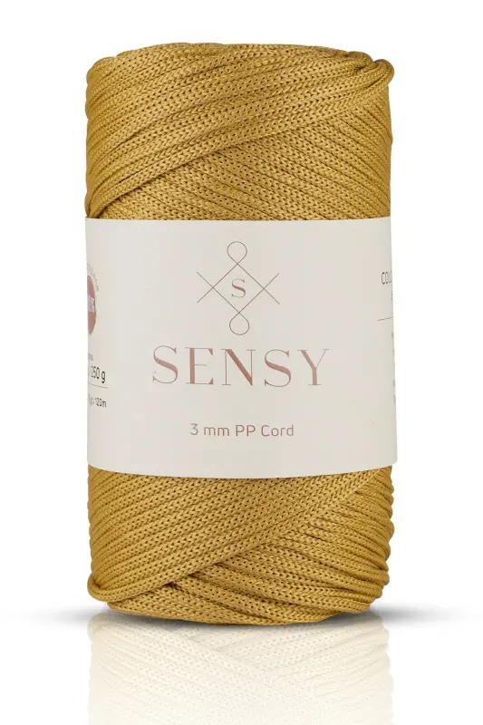 3 Mm - 250 gr Polyester Makrome Ipi Hardal 120 M Polyester Makrome Ip Supla Ip Ve Çanta Ipliği-Hardal - SENSY