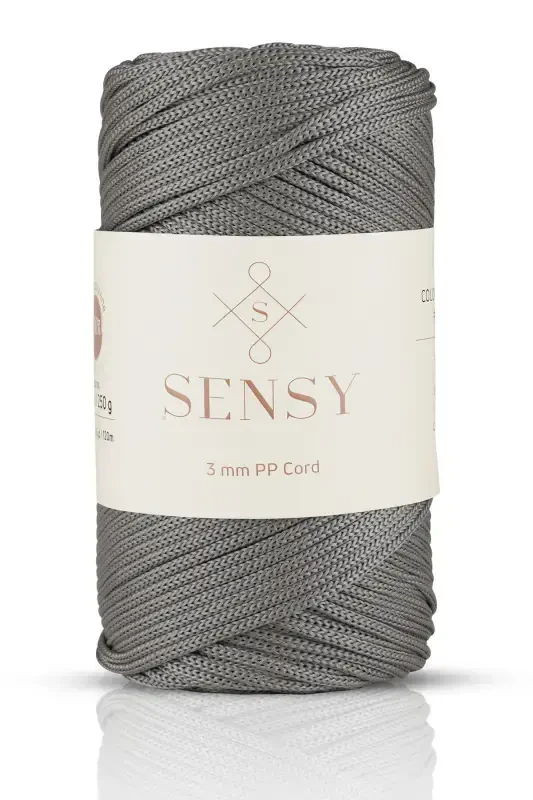 3 Mm - 250 gr Polyester Makrome Ipi Kulrang 120 M Polyester Makrome Ip Supla Ip Va Çanta Ipliği-Kulrang - SENSY