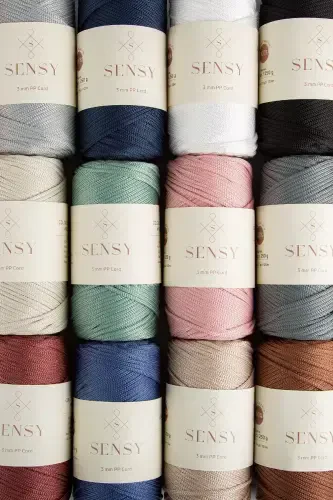 3 Mm - 250 gr Polyester Makrome Ipi Kulrang 120 M Polyester Makrome Ip Supla Ip Va Çanta Ipliği-Kulrang - 5