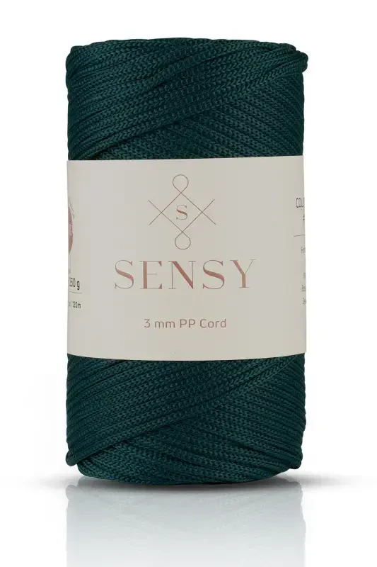 3 Mm - 250 gr Polyester Makrome Ipi Yeşil 120 M Polyester Makrome Ip Supla Ip Ve Çanta Ipliği-Yeşil - SENSY