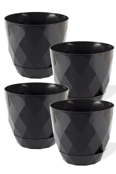 № 3 O'rta o'lchamli 4 dona 4 rangli Baklava naqshli plastinka plastik guldon Yakamoz 2,4 Lt - 5