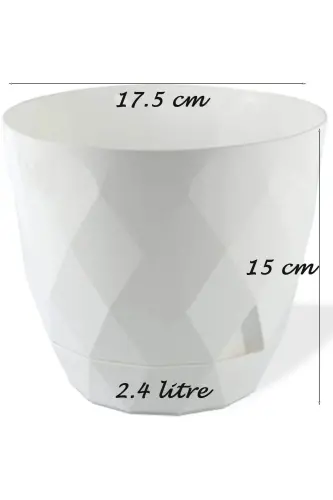 № 3 O'rta o'lchamli 4 dona 4 rangli Baklava naqshli plastinka plastik guldon Yakamoz 2,4 Lt - TEMMUZ HOME (1)