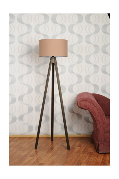 3 Oyoqli Tripod Lampa Abajur Mato Boshlig'i - Cappucino - HOMEDIT