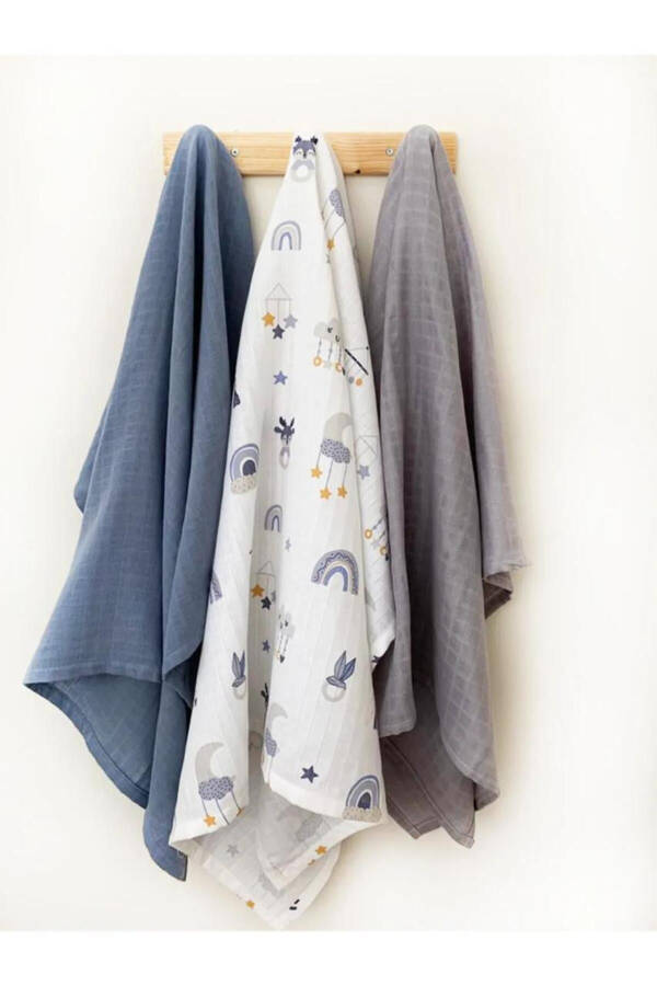 3-Pack 100% Cotton Organic Muslin Swaddle Blanket, Multi-Purpose, 80x80 cm, Newborn baby - 1