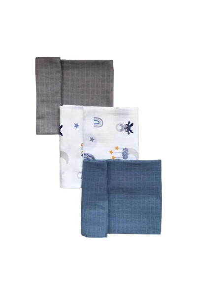 3-Pack 100% Cotton Organic Muslin Swaddle Blanket, Multi-Purpose, 80x80 cm, Newborn baby - LULLABEE (1)