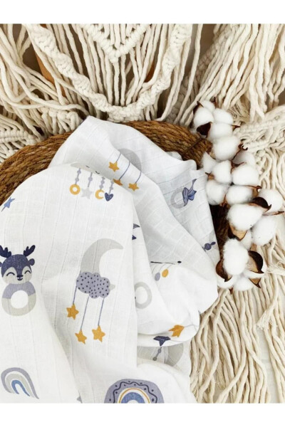 3-Pack 100% Cotton Organic Muslin Swaddle Blanket, Multi-Purpose, 80x80 cm, Newborn baby - 4