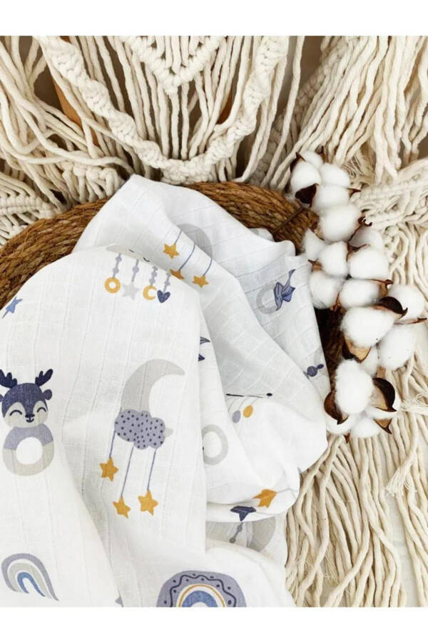 3-Pack 100% Cotton Organic Muslin Swaddle Blanket, Multi-Purpose, 80x80 cm, Newborn baby - 4