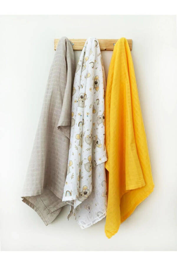 3-Pack 100% Cotton Organic Muslin Swaddle Blanket, Multi-Purpose, 80x80 cm, Newborn baby - 1