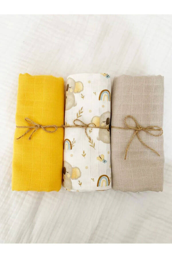 3-Pack 100% Cotton Organic Muslin Swaddle Blanket, Multi-Purpose, 80x80 cm, Newborn baby - 4
