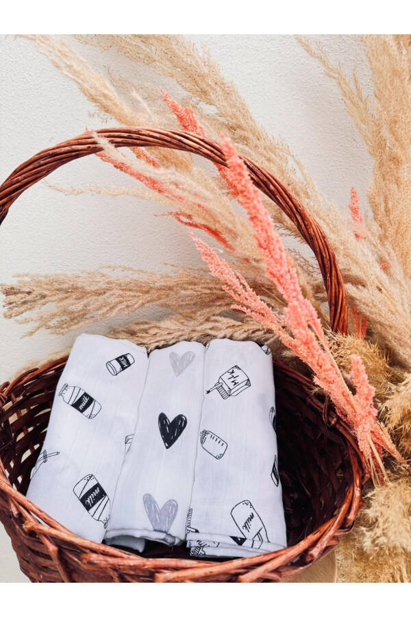 3-Pack 100% Cotton Organic Muslin Swaddle Blanket, Multi-Purpose, 80x80 cm, Newborn baby - 4