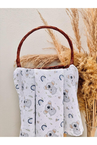 3-Pack 100% Cotton Organic Muslin Swaddle Blanket, Multipurpose, 80x80 cm, Newborn baby - LULLABEE (1)