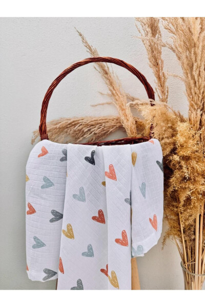 3-Pack 100% Cotton Organic Muslin Swaddle Blanket, Multipurpose, 80x80 cm, Newborn baby - 3