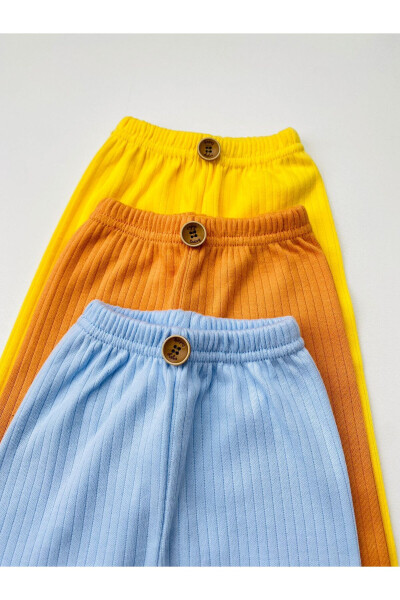 3 Pack 100% Cotton Printed Elastic Waist Basic Trousers - EFU BABY (1)