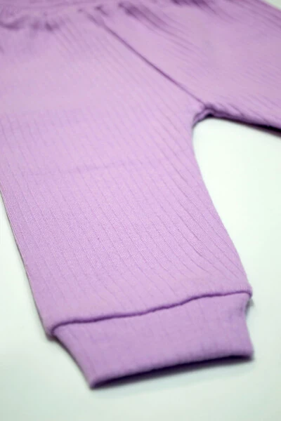 3 Pack 100% Cotton Ribbed Lycra Baby Leggings Single Bottom Leggings Daily - 5