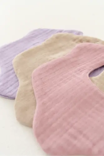 3-Pack 100% Organic Cotton 8-Layer Multi Muslin Flower Baby Girl Drool Bib, Collar (MODEL1) - 6