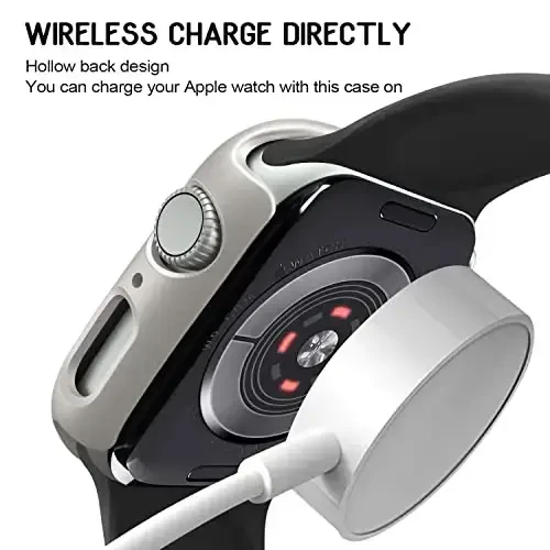 3 Pack Apple Watch Case 41mm Series 8 Series 7 uchun mos keladi, Qattiq kompyuter bamperli himoya qopqog'i ramkasi [Ekran plyonkasisiz] iWatch Accessories 41mm uchun mos keladi, Qora/Gulli oltin/Yulduz nur - 4