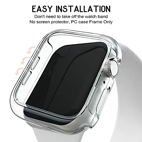 3 Pack Apple Watch Case 41mm Series 8 Series 7 uchun mos keladi, Qattiq PC Bumper Case Himoya Qopqoq Ramka [Ekran plyonkasi YO'Q] iWatch Aksessuarlari 41mm uchun mos keladi, Shaffof/Shaffof/Shaffof - 6