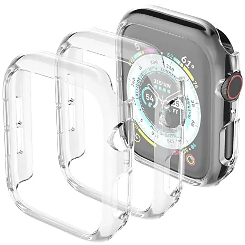 3 Pack Apple Watch Case 41mm Series 8 Series 7 uchun mos keladi, Qattiq PC Bumper Case Himoya Qopqoq Ramka [Ekran plyonkasi YO'Q] iWatch Aksessuarlari 41mm uchun mos keladi, Shaffof/Shaffof/Shaffof - 3