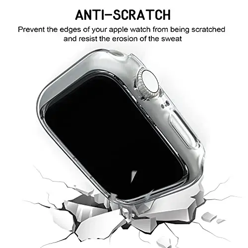 3 Pack Apple Watch Case 41mm Series 8 Series 7 uchun mos, Qattiq PC Bumper Case Himoya Qopqoq Ramka [Ekran plyonkasi YO'Q] iWatch Aksessuarlari 41mm uchun mos, Shaffof/Qora/Gulli Oltin - 7