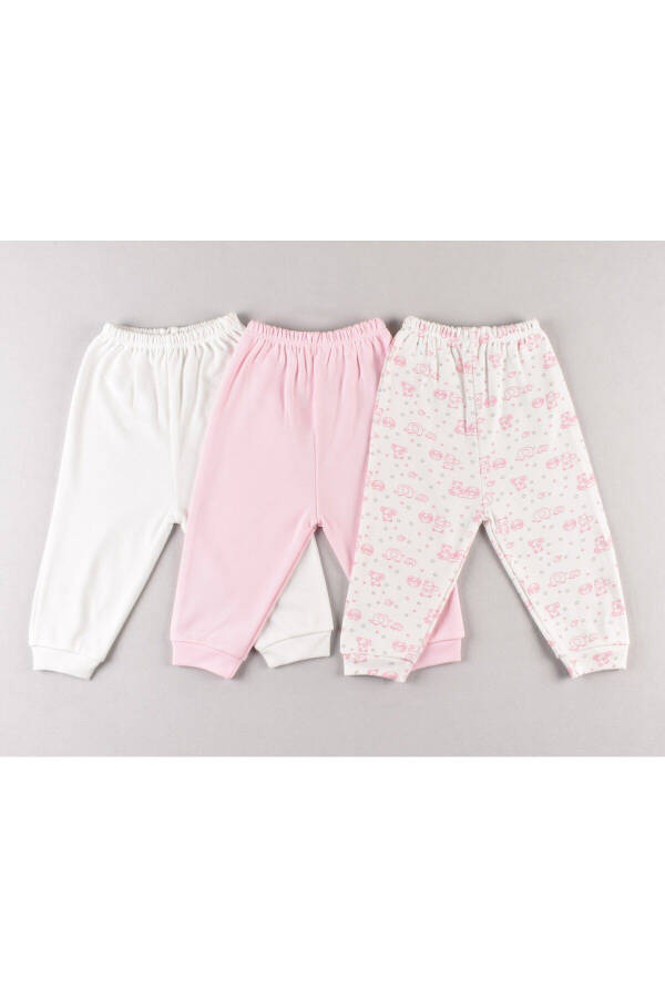 3 Pack Baby Cotton Pants with Elephant Pattern - 2