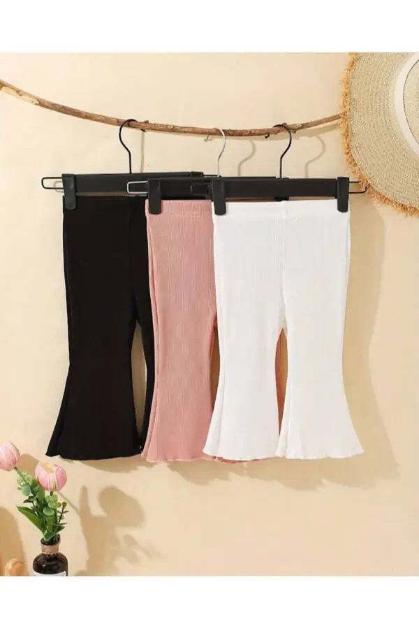 3 Pack Baby Girl and Girl Child Cashmere Comfortable Fit Spanish Leg Tights Trousers - 1