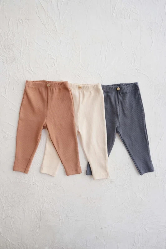 3 Pack Baby Rib Tights Model 4 - 1