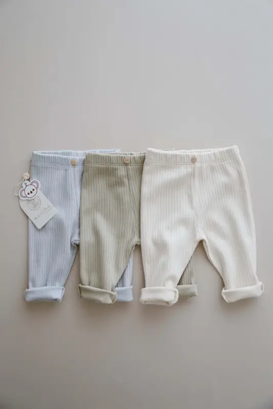 3 Pack Baby Ribbed Leggings Model 2 - 3