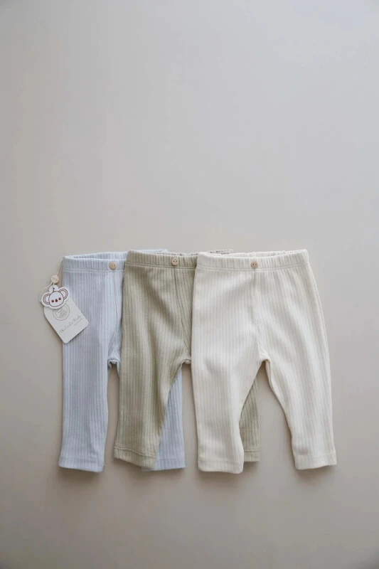 3 Pack Baby Ribbed Leggings Model 2 - 1