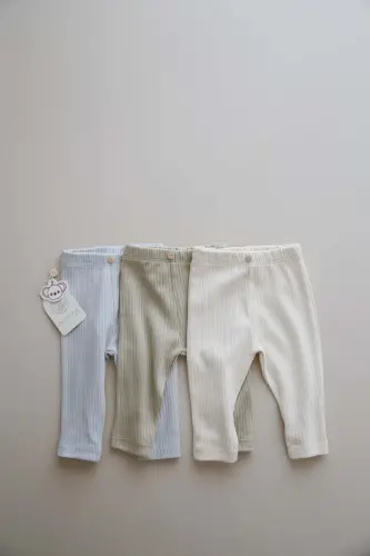 3 Pack Baby Ribbed Leggings Model 2 - 1